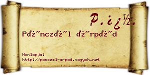Pánczél Árpád névjegykártya