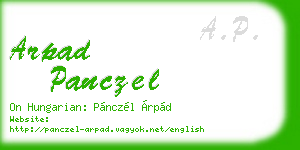 arpad panczel business card